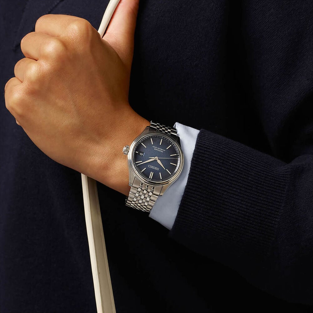 Seiko Presage Classic 'Ai-iro' Japan Blue 40mm Dial Steel Bracelet Watch image number 5